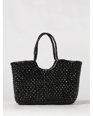 Dragon Diffusion Bolso Tote Grande Nantucket En Piel De Búfalo Tejida A Mano - Negro