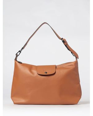 Longchamp Große Le Pliage Xtra Schultertasche Aus Kalbsleder Mit Logo - Braun