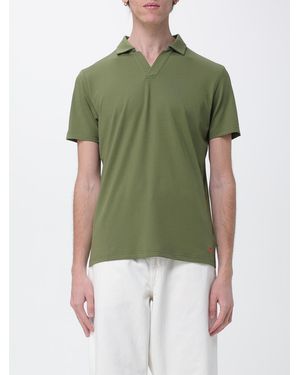 Peuterey Cotton And Silk Blend Polo - Green