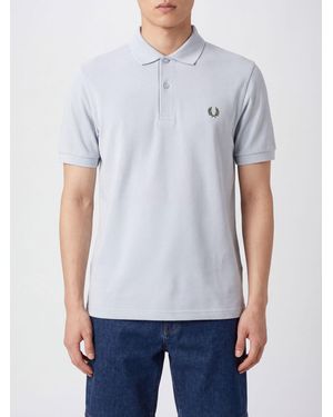 Fred Perry Short-Sleeved Cotton Polo Shirt With Embroidered Chest Logo - Blue