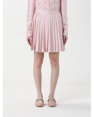 Versace Pleated Mini Skirt Casual Style - Pink