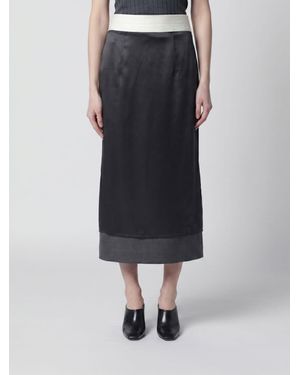 Rohe Virgin Wool Midi Skirt - Blue