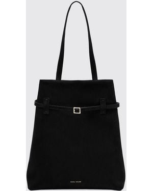 MANU Atelier Bolso De Hombro Tote Du Jour En Piel Y Ante Con Doble Asa - Negro
