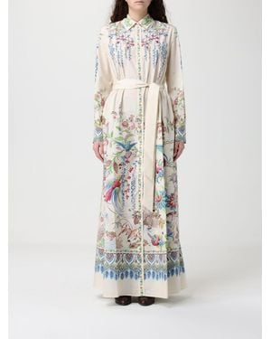 Etro Poplin Shirt Dress With Print - White