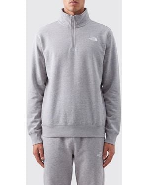 The North Face Turtleneck Half-Zip Cotton-Blend Sweatshirt With Contrast Logo - Grey