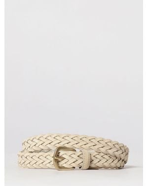 Brooksfield Woven Suede Belt - Natural