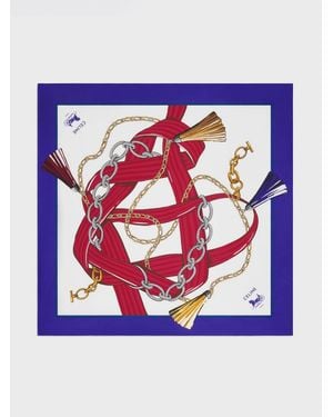 Celine Foulard Aus Bedrucktem Seidentwill - Blau