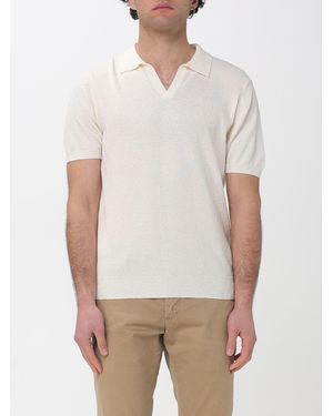 Drumohr Cotton Blend Knit Polo - White