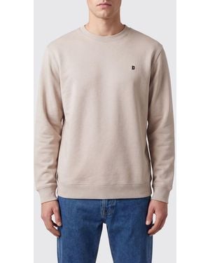 Dondup Cotton Crewneck Sweater With Contrast Logo - Blue