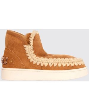 Mou Flat Ankle Boots - Brown