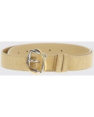 Jacquemus Le Salon Crocodile Print Suede Belt - Natural