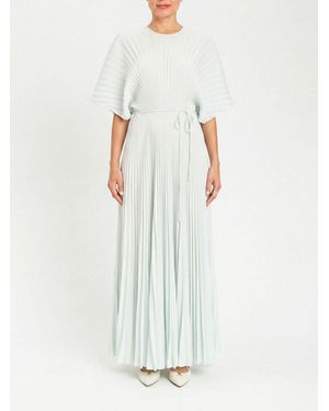 Twinset Pleated Crêpe Long Dress - White