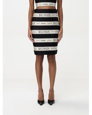 Balmain Logo Pencil Skirt - Black