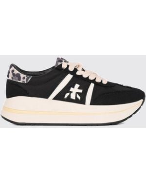 Premiata Bethcoin Sneaker Aus Wildleder Und Mesh Mit Color-Block-Design Und Plateausohle - Weiß