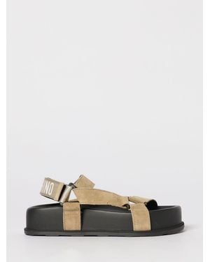 Moschino Suede And Nylon Sandal - Natural