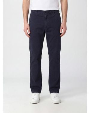 Stone Island Slim Fit Stretch Cotton Pants With Belt Loops And Slant Pockets - Blue