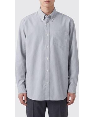 The Row Gestreiftes Baumwollhemd Mit Button-Down-Kragen Und Relaxed Fit - Grau