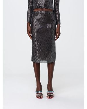 Self-Portrait Beaded Pencil Skirt - Black