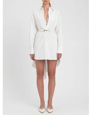 Twinset Cotton Poplin Shirt Dress - White