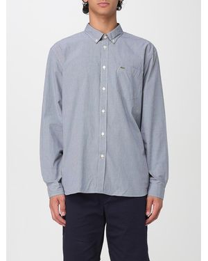 Lacoste Comfortable Cotton Poplin Shirt With Long Sleeves - Blue