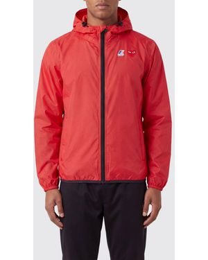 COMME DES GARCONS PLAY X K-WAY Comme Des Garçons Play X K-Way Hooded Nylon Windbreaker Jacket - Red