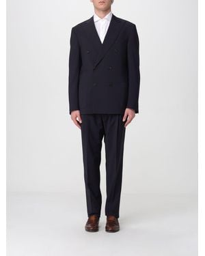 Corneliani Double-Breasted Virgin Wool Suit - Blue