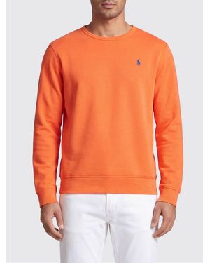 Polo Ralph Lauren Cotton Blend Crewneck Sweatshirt With Logo - Orange