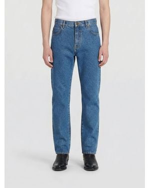 Balmain Cotton Denim Straight Jeans - Blue
