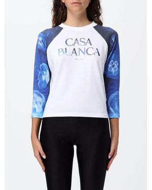 CASABLANCA Long-Sleeved Graffiti Print T-Shirt - White