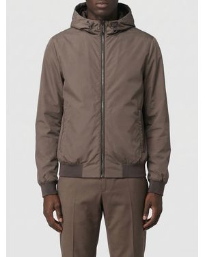 Moorer Nylon Hooded Windbreaker - Brown