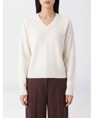 Loulou de Saison Locker Geschnittener Pullover Von Aus Reinem Kaschmir Mit V-Ausschnitt - Weiß