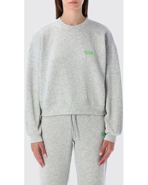 American Vintage Viscose-Blend Crewneck Sweatshirt With Dropped Shoulders - Grey