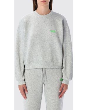 American Vintage Viscose-Blend Crewneck Sweatshirt With Dropped Shoulders - Grey