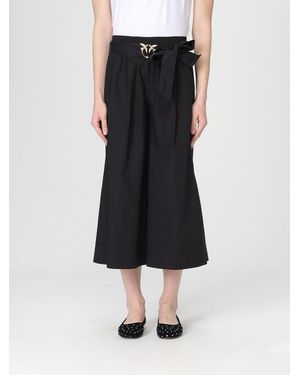 Pinko Love Birds Cropped Cotton Trousers - Black