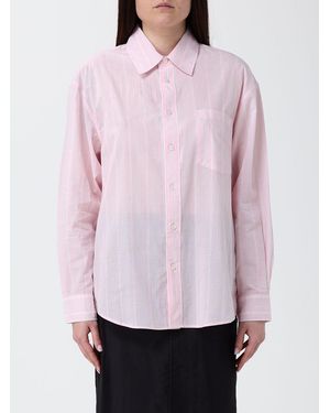 DUNST Striped Cotton Shirt By - Pink