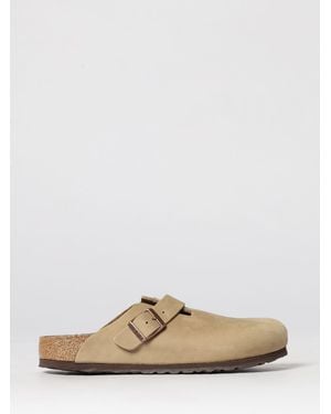 Birkenstock Mules Boston De Piel Engrasada - Blanco