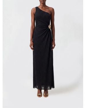 Oséree One-Shoulder Long Lurex Evening Gown - Black