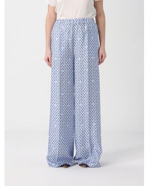 Max Mara Paisley Silk Pants - Blue