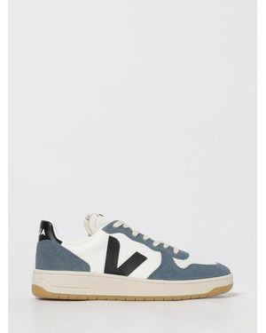 Veja Zapatillas V-10 De Piel - Azul