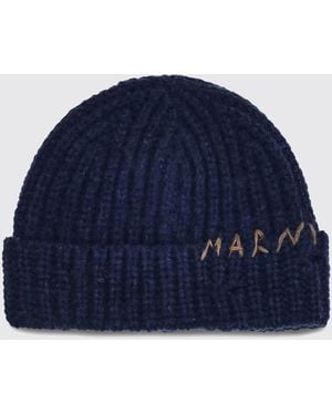 Marni Classic Knit Beanie Cap For Everyday Style And Warmth - Blue