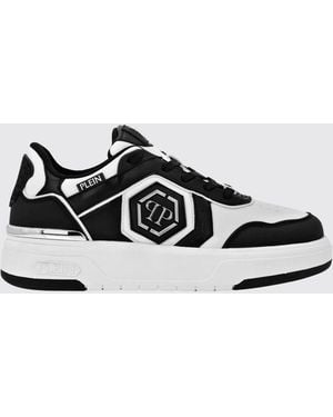 Philipp Plein Leather And Mesh Trainers - White