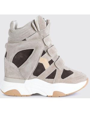 Isabel Marant Balskee High-Top-Wedge-Sneakers Aus Veloursleder - Natur