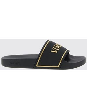Versace Rubber Sliders With Logo - White