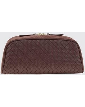Bottega Veneta Nodo Intrecciato Woven Nappa Leather Clutch Bag - Brown