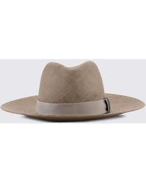 Brunello Cucinelli Raffia Hat With Ribbon - Green