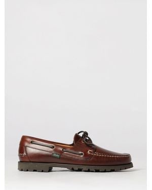 Paraboot Bootsschuhe Aus Glattleder Von Mit Umlaufender Schnürung Und Gezackter Sohle - Braun