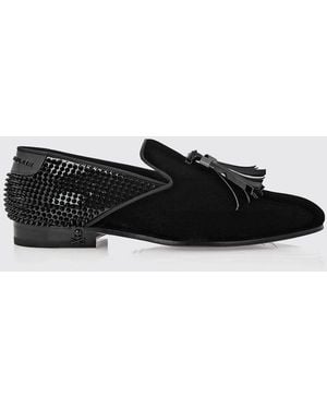 Philipp Plein Loafer Aus Wildleder Und Lackleder Mit Nieten Und Quasten - Weiß