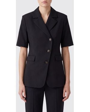 Ganni Blazer Corto Doppiopetto - Nero
