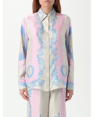 Versace Silk Blouse Baroque Print - Blue