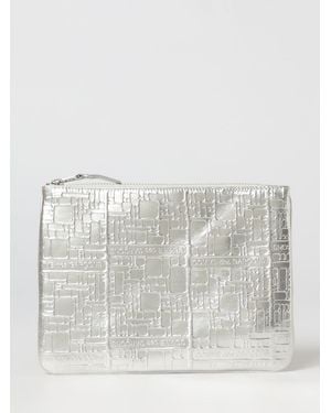 Comme des Garçons Embossed Leather Pouch - Gray
